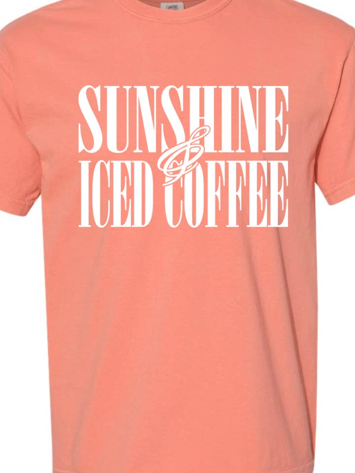 Kiki's Boutique - Wholesale Screen Printed T-Shirt - Women's - Sunshine and Iced Coffee Comfort Color Tee5