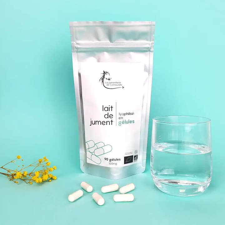 Latte di Giumenta Bio Liofilizzato - 90 Capsule per la vendita all'ingrosso da parte di La Jumenterie de Cornouaille