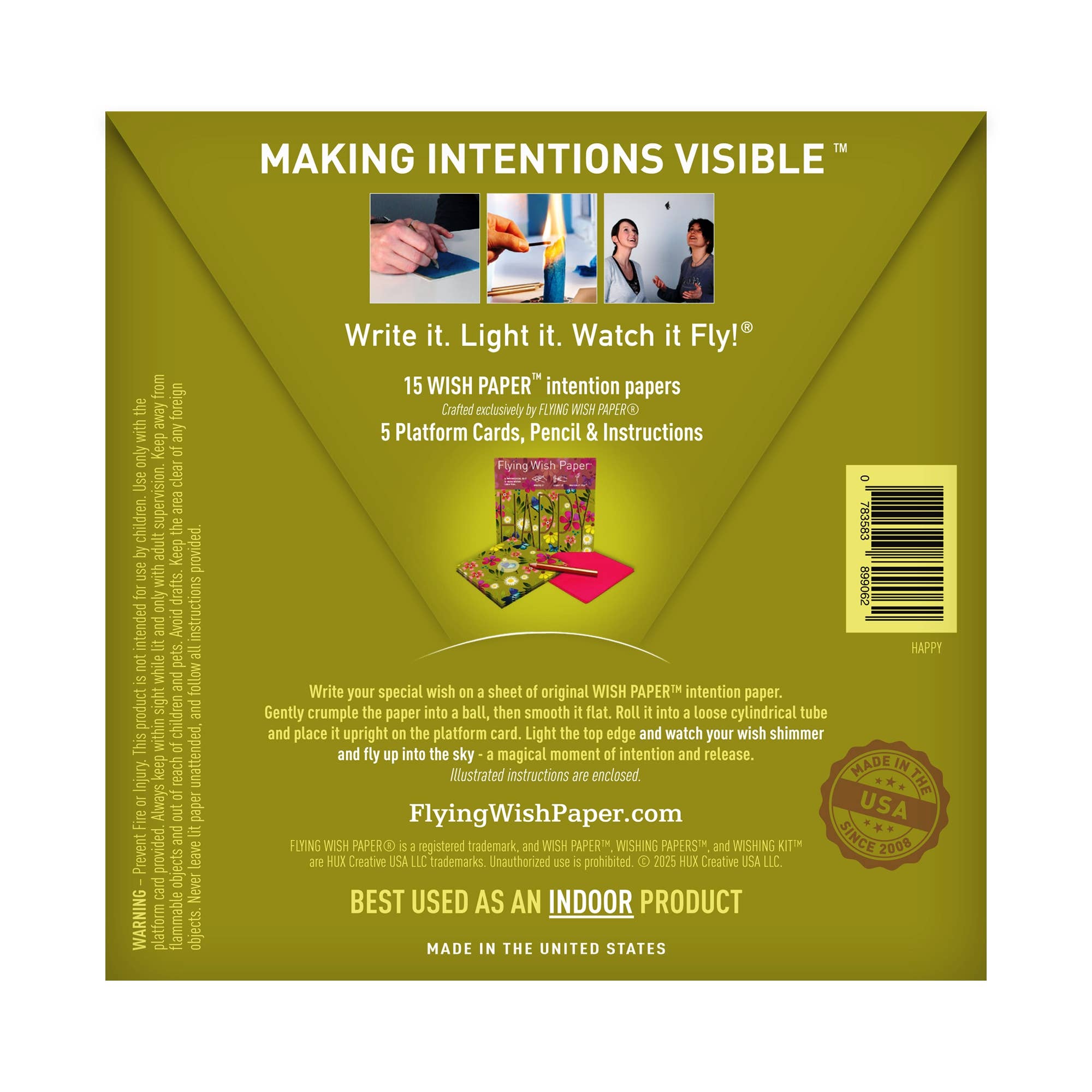 FLYING WISH PAPER ® - Wholesale DIY Craft Kit - HAPPY / Mini / Upscale Ritual Wish-Making Kit + Accessories1