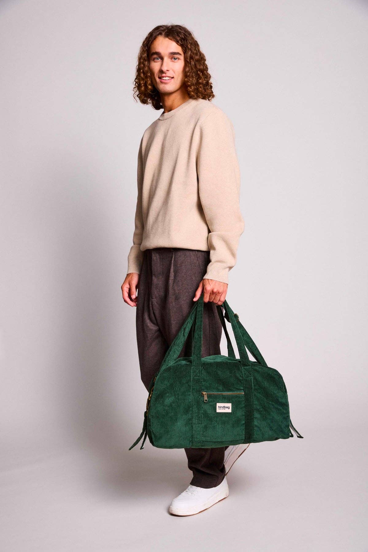 Hindbag - Wholesale Diaper Bag - Baby - Basile Pine Green Corduroy Diaper Bag1