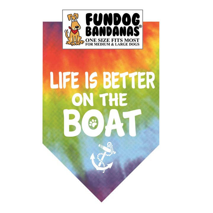 5 Pack - Life is Better on the Boat Dog Bandana for wholesale by FunDog Bandanas