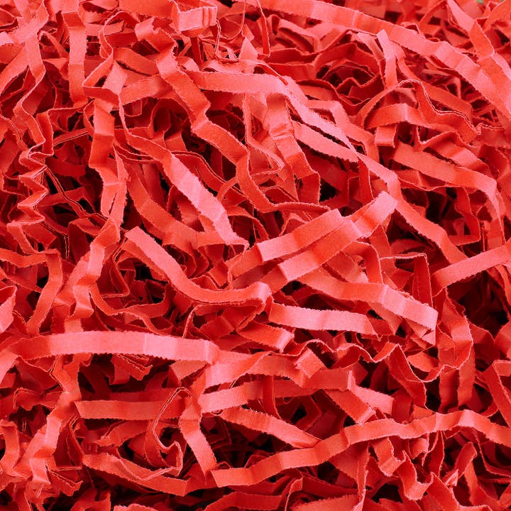 Red Shredded Paper - Dust Free - FSC Void Fill - 20kg for wholesale by Gadsby