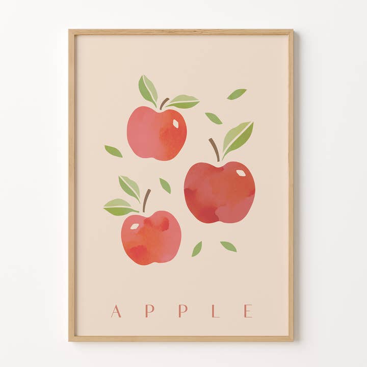 Apple Fruit Art Print for wholesale by Peach and Home