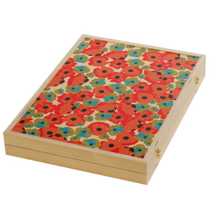 Poppy Red Tabletop Backgammon for wholesale by Wolfum Studio