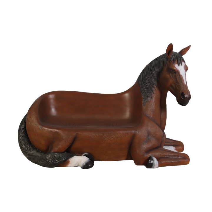 Horse Bench Life Size Statue for wholesale by LM Treasures