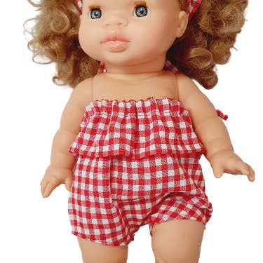 Vichy Rouge Romper for wholesale by Maman Poule et Papa Coq