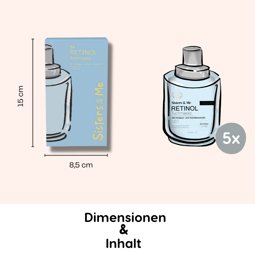 Sisters & Me GmbH – Großhandel Gesichtsmaske – 5X RETINOL TUCHMASKE MIT HIMBEER- UND KAMILLENEXTRAKT8