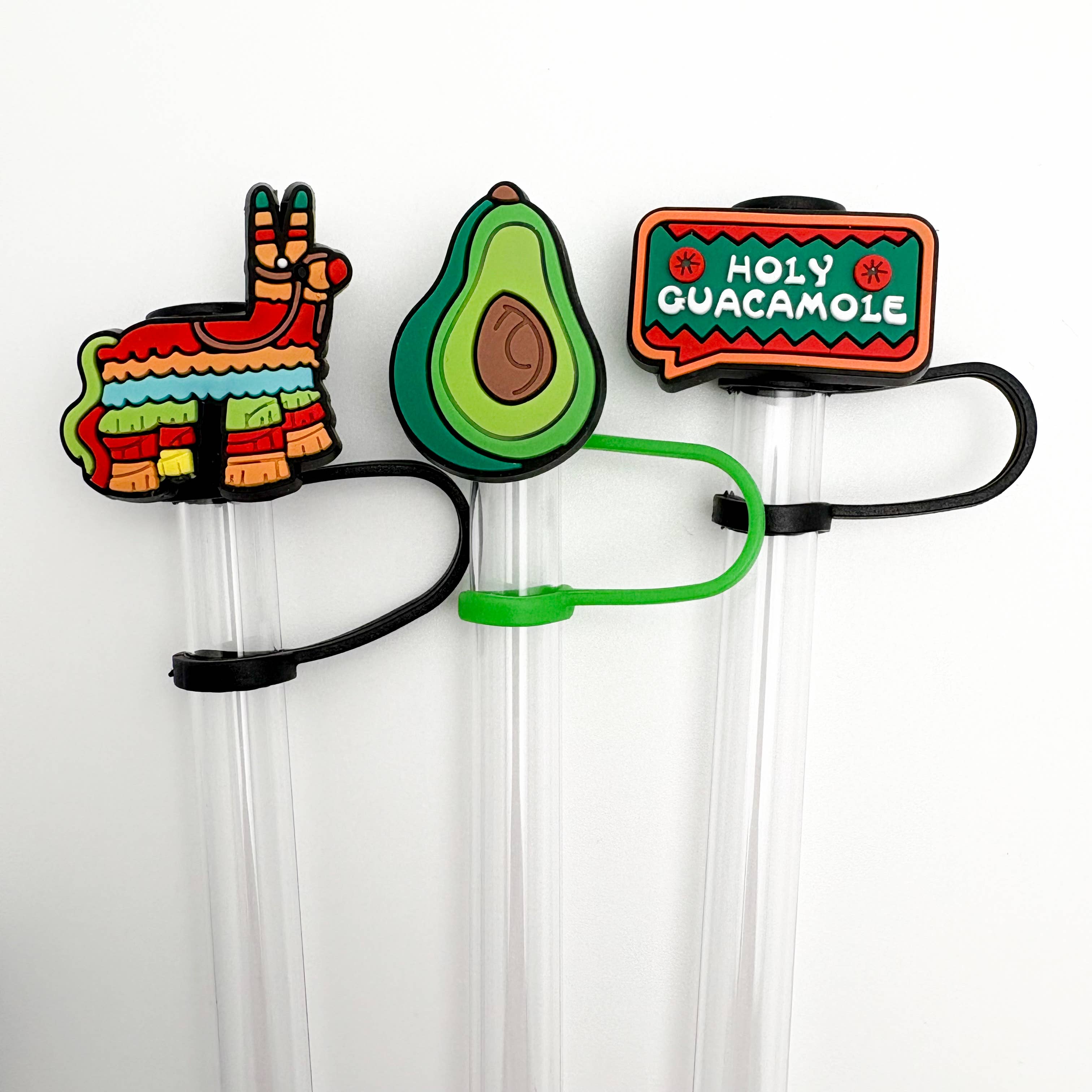 Vroom Blooms - Wholesale Drinking Straw - Straw Topper 3 pack - Holy Guacamole, Piñata, Avocado 1