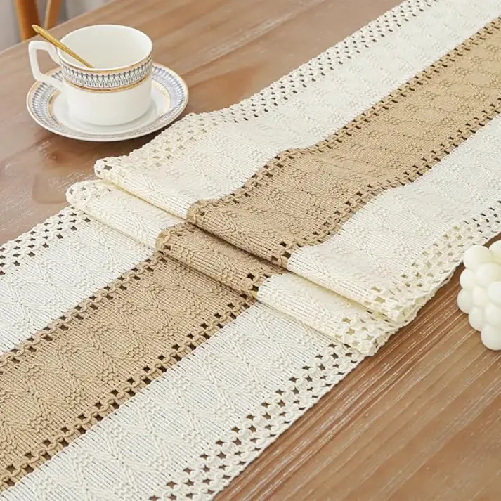 Kiyo Home - Venta al por mayor Caminos de mesa - Camino de Mesa Boho | Mantelería para Comedor | Mezcla de Algodón4