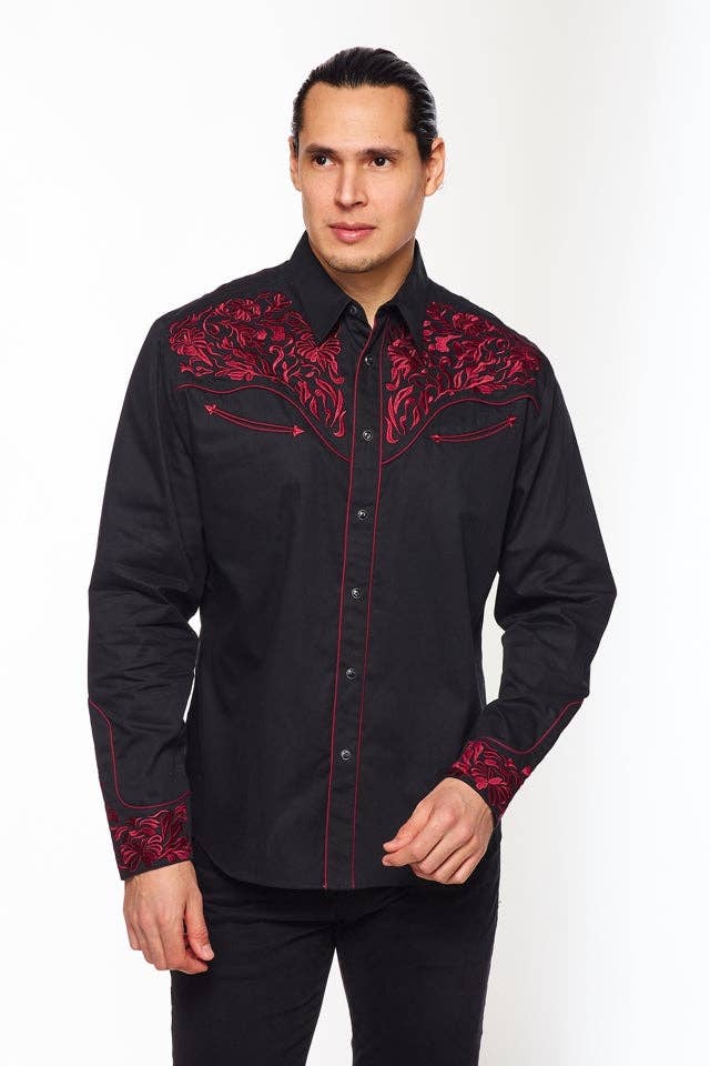 Rodeo Clothing - Venta al por mayor Camisa - Hombre - Camisa Vaquera de Hombre con Bordado-PS500L-EC-5453