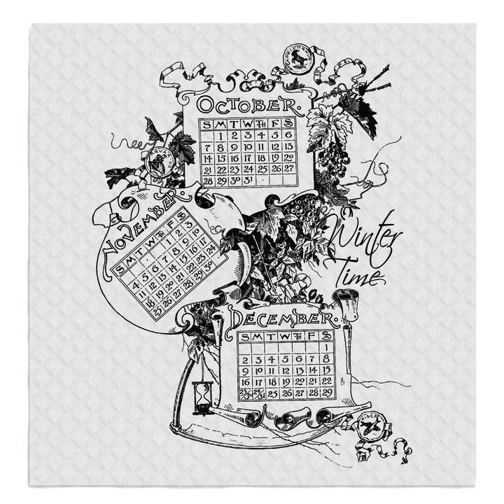 Winter Calendars December, SWEDISH DISH CLOTHS for wholesale by Avery Lane Gifts