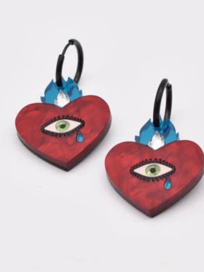 Old School hjärtörhängen för wholesale av LadyRockCreaciones