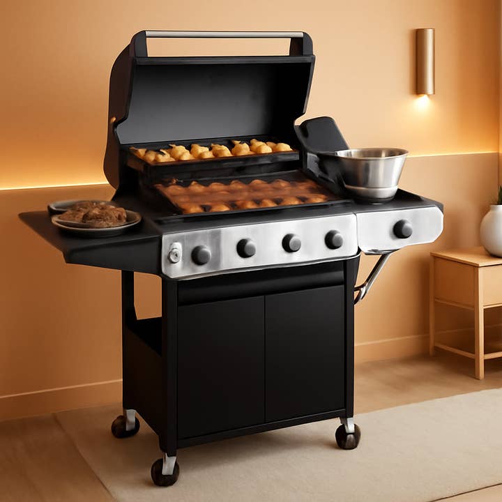 Propane Fueled Gas Grill With Four Burners Outdoor Kitchen for wholesale by ShipItFurniture