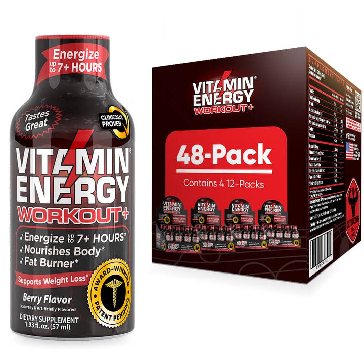 Vitamin Energy – Bebida desportiva/energética por atacado – Vitamin Energy® Workout+ Shots Energéticos (Sabor Berry)3