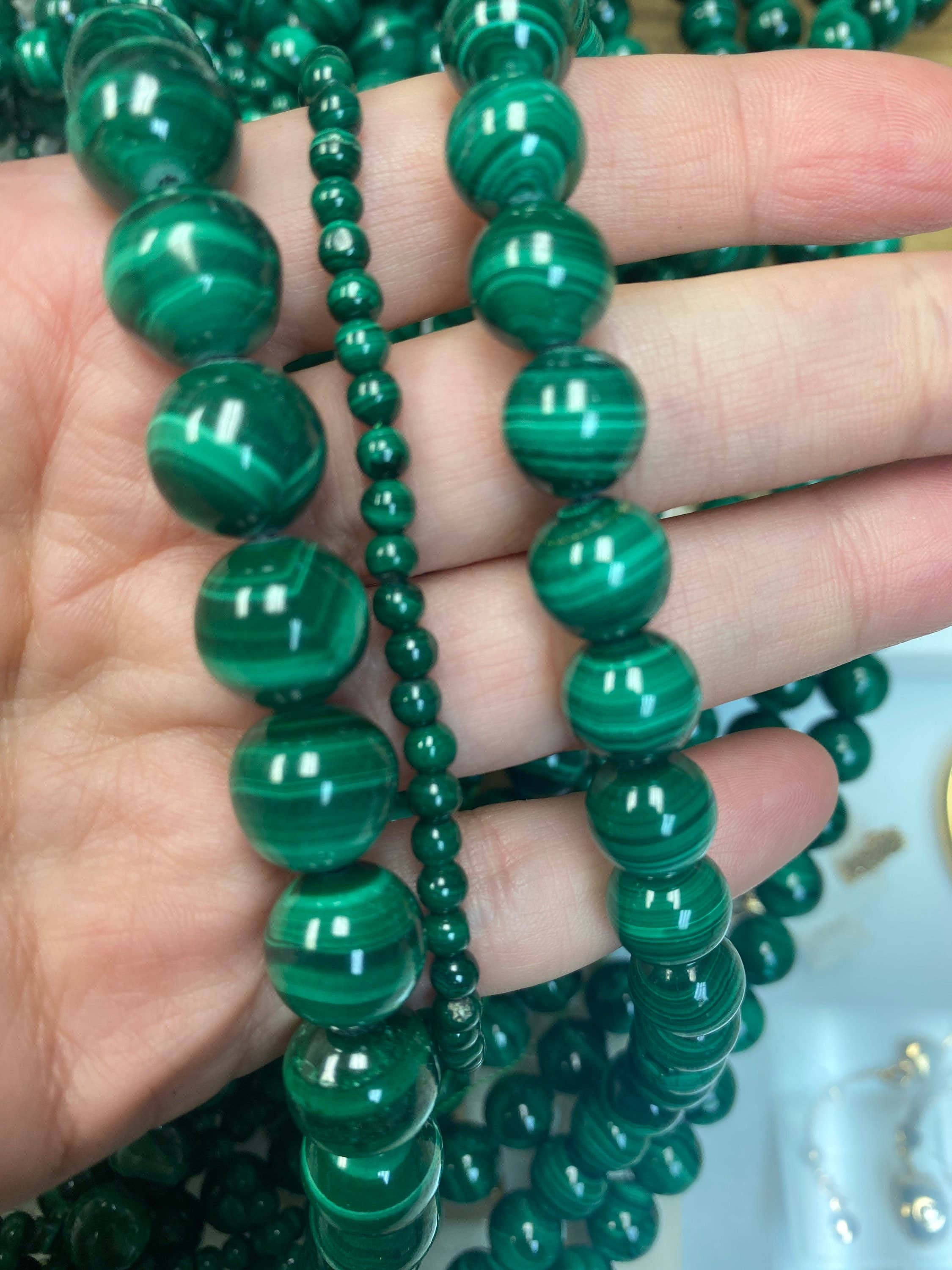 The Bead Bazaar - Wholesale Beads - Natural Real Malachite Beads, Genuine Malachite Beads, Emera2