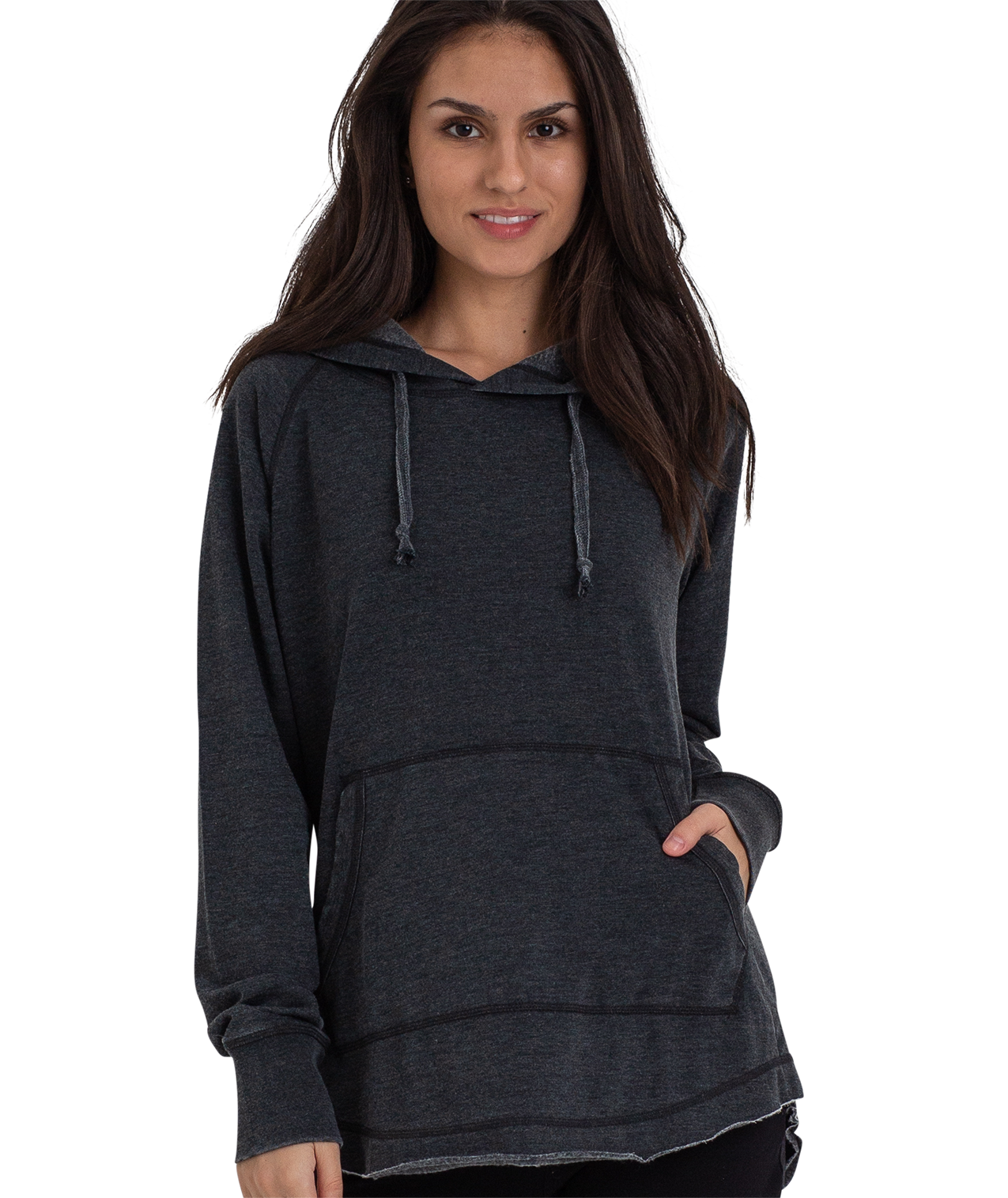 U.S. Apparel – wholesale Hoodie – Women's – Ladies Crossover Hoodie - Drop Back Hem21