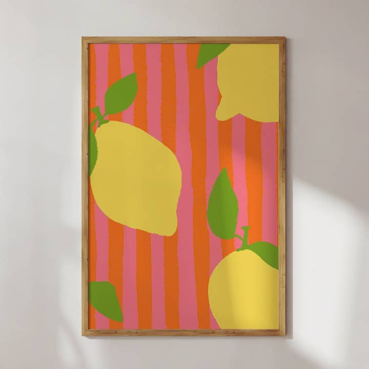 PLAKAT CITRONER PINK ORANGE for engroshandel hos Studio Dolci