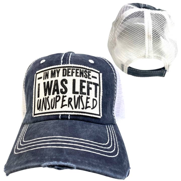 dkhandmade - Wholesale Trucker Hat - Unisex - I WAS LEFT UNSUPERVISED | UNISEX HAT | DISTRESSED2