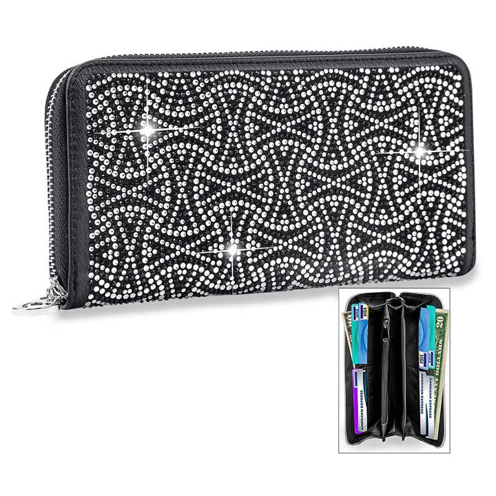 Super Sparkly Design Accordion Wallet for wholesale by Handbag Express