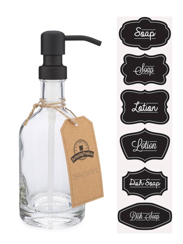 Heavy Glass 12oz Bottle Soap and Lotion Dispenser for wholesale by Jarmazing Products