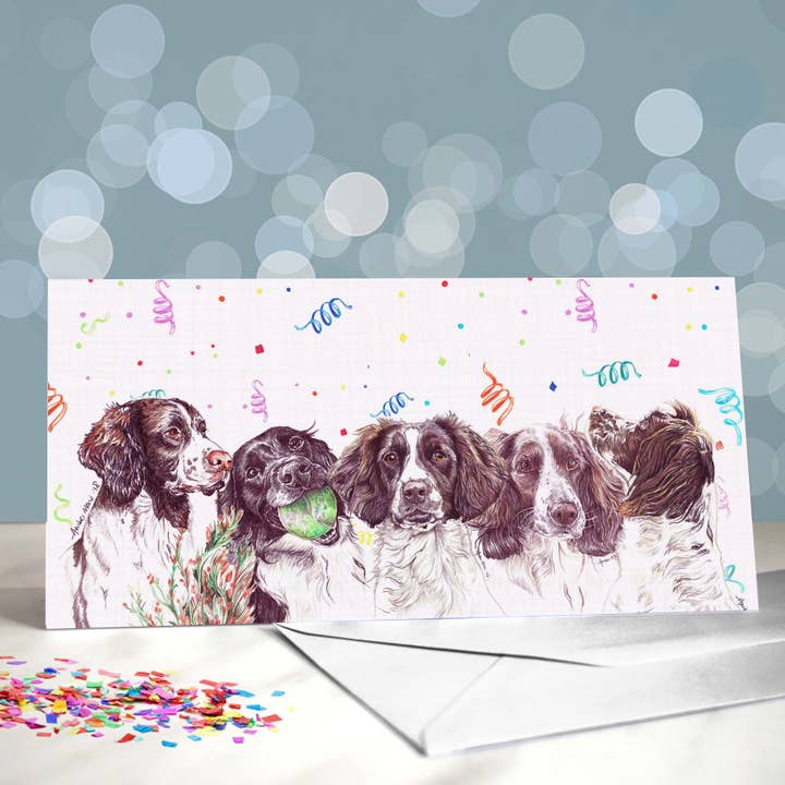 Springer Spaniel Dog Birthday Cards - Choice of Designs for wholesale by Amber Marie Studio