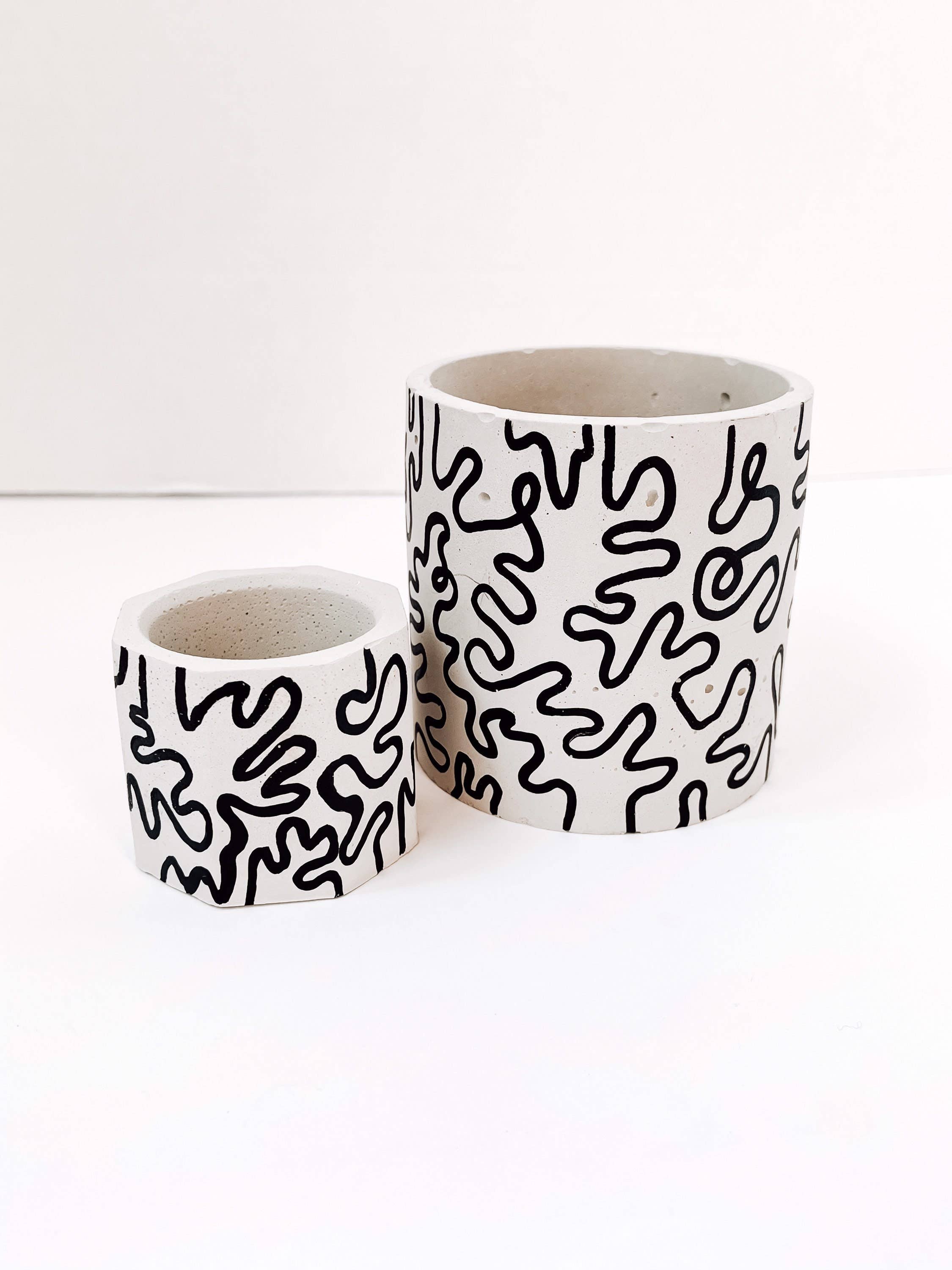 Lex Moderne - Wholesale Plant Pot - Squiggle Painted Planter1