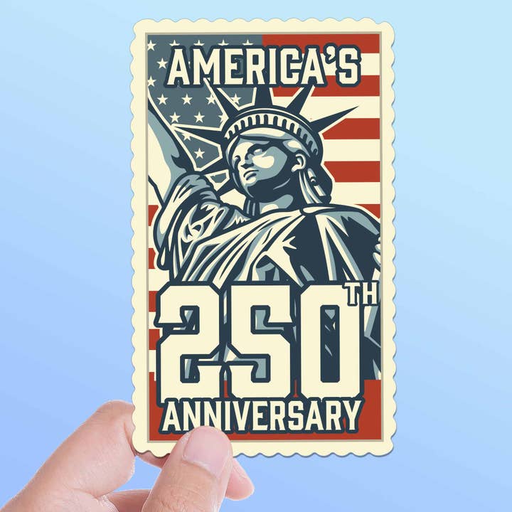 America's 250th Anniversary Stamp Sticker - USA 2026 Decals for wholesale by Sentinel Supply