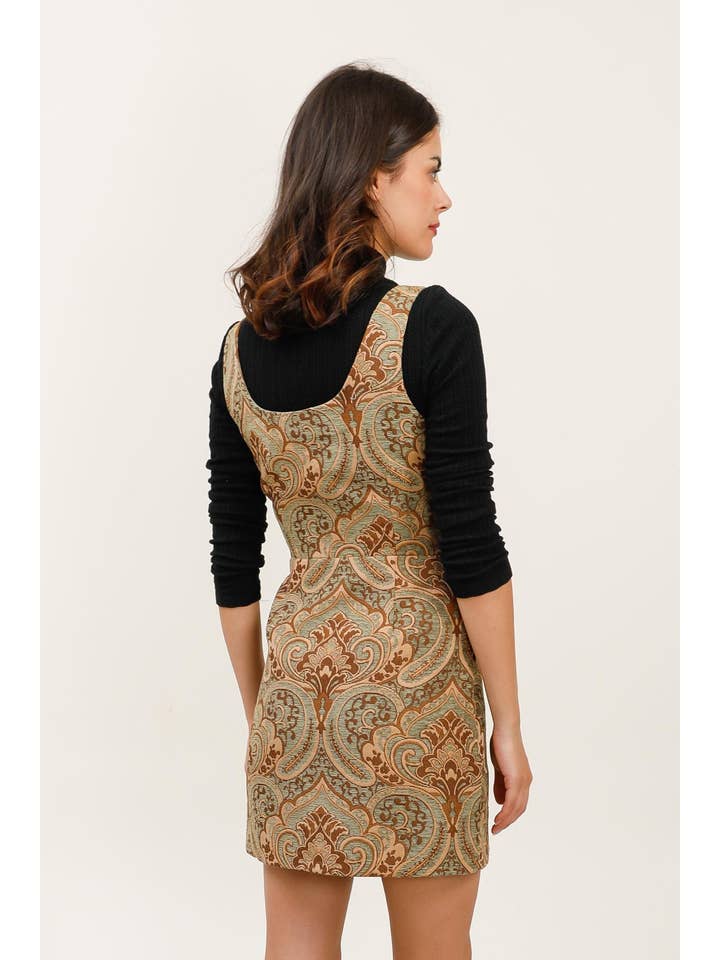 Green 5908 BROCADE DRESS for wholesale on Faire3