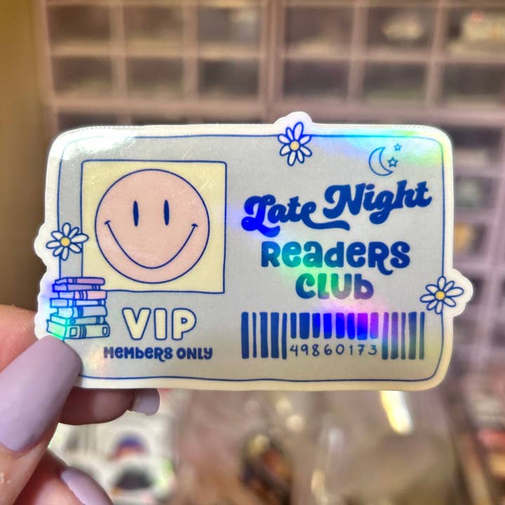 Autocollant Late Night Readers Club pour la vente par Awfullynerdy.co