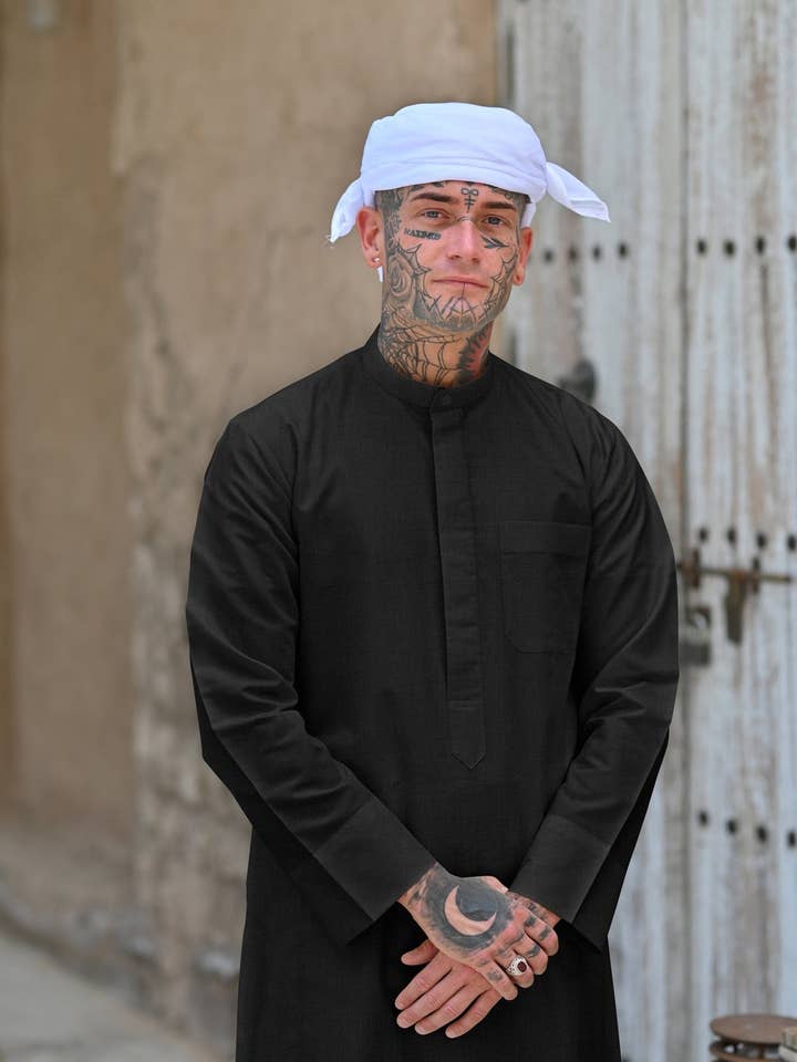 Schwarze Kaschmirwolle für Herren Kuwaiti Thobe für den Großhandel von MY LITTLE JUBBA