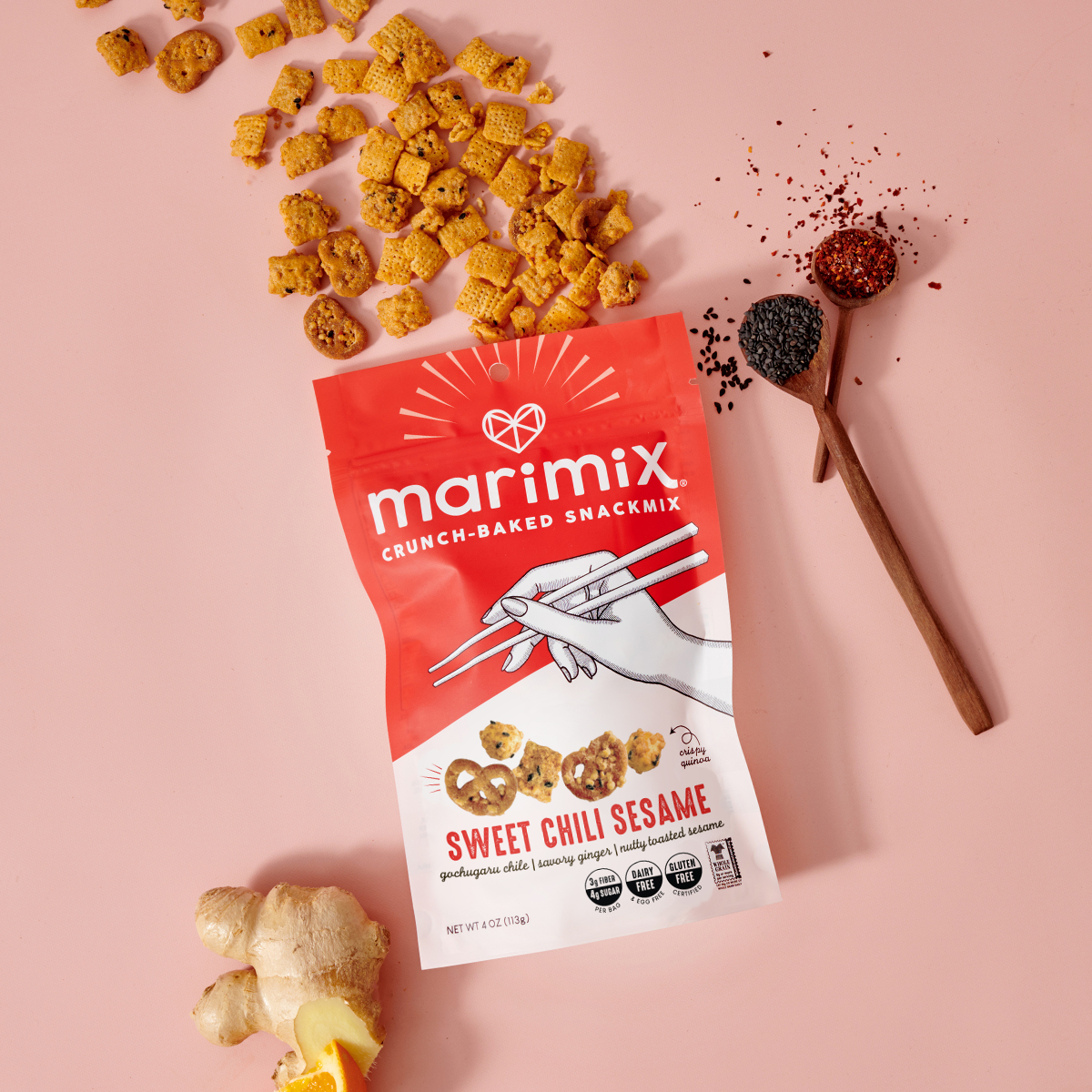 MARIMIX Crunch-Baked Snackmix - Wholesale Pretzels - Sweet Chili Sesame 3