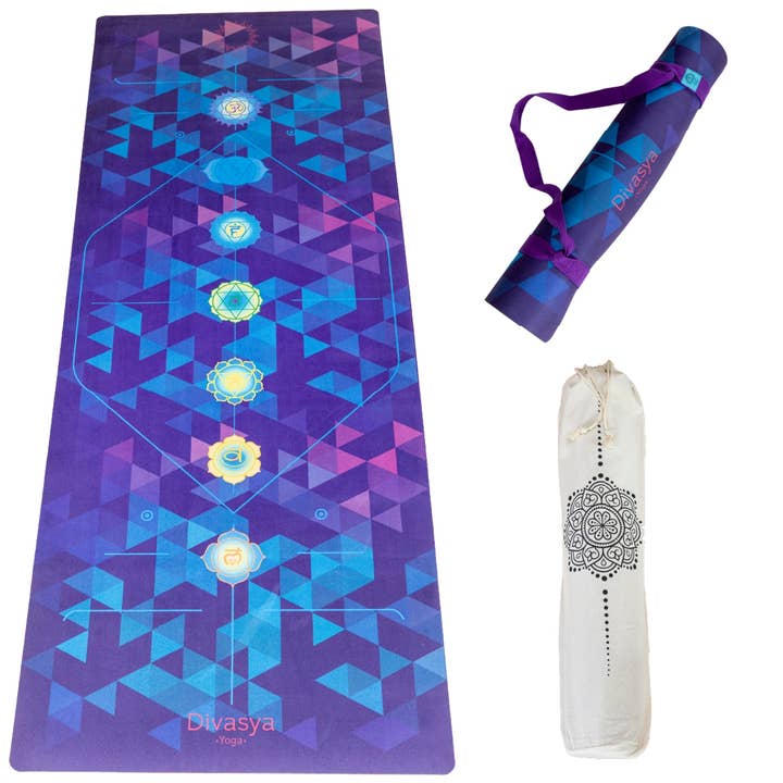 Yoga mat | Natural rubber & recycled microfiber |+Accessories for wholesale by Divasya