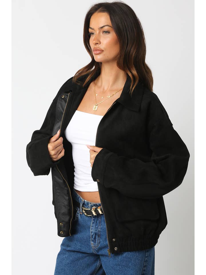 Olivaceous - Wholesale Jacket - Women's - Mia Faux Suede Jacket6