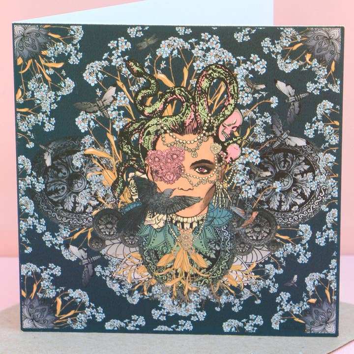Medusa Snake Goddess Greek Myth Msdre Greetings Card 15cm for wholesale by Msdre