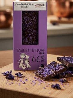 Pure chocoladetablet 66% Violette 100g voor wholesale door Limouzi Saveurs