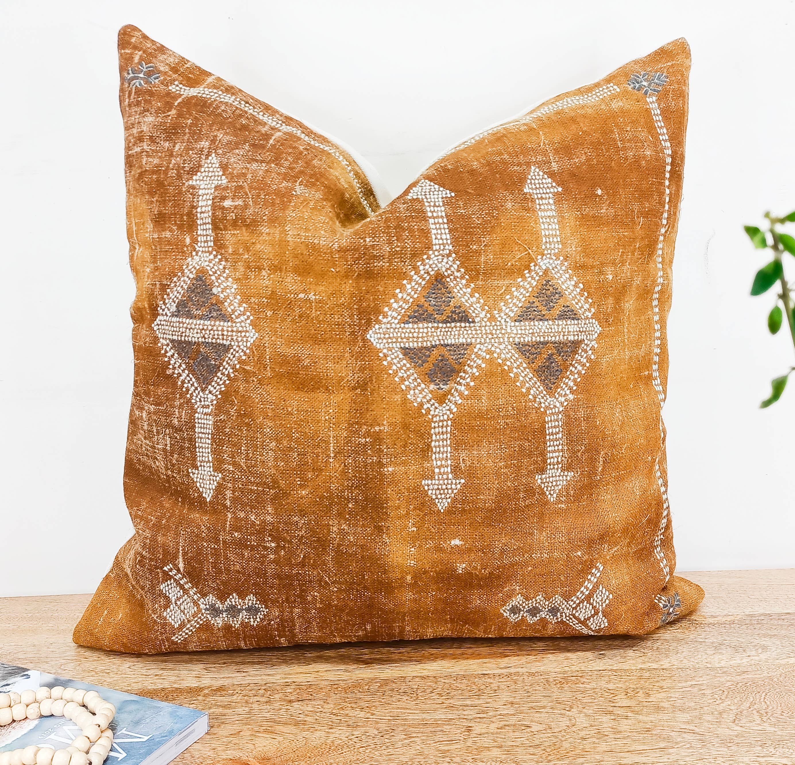 Eyda Homes - Wholesale Throw Pillow Cover - Boho Embroidered Linen Pillow Cover 20X20 Inches6