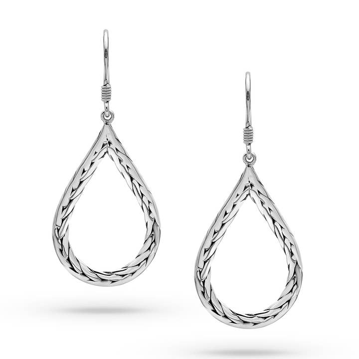 Orecchino pendente artigianale in argento sterling 925 di Bali per la vendita all'ingrosso da parte di Damai Designs