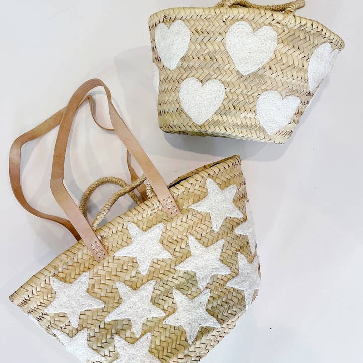 High crafty – wholesale Basket – Heart Basket – Hand-Embroidered Moroccan Straw Bag in Pink o9