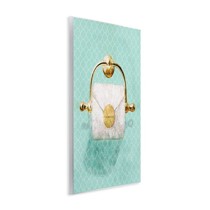 Stupell Industries - Wholesale Wall Decor - Kids & Baby - Fashion Toilet Paper Role Turquoise Wall Plaque3