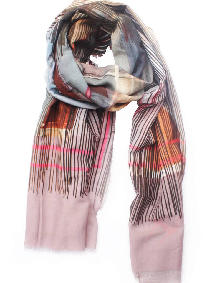 Silk/Cotton "Hidden Highland Checks" Stola 200x140cm for wholesale by EditionMichel