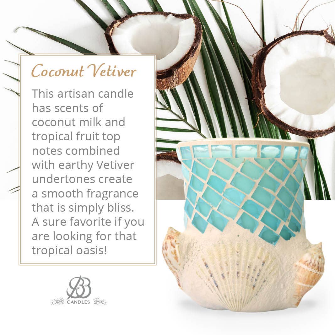 REMOVED BRAND - Vente Bougie en bocal - Shoreline - Bougie Coastal Home Decor de 13 oz au vétiver à la noix de coco3