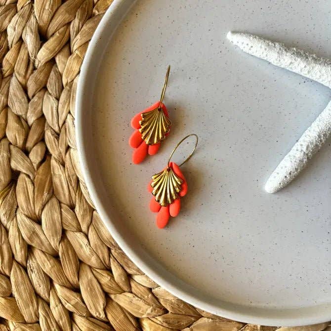SUNSET - Handmade Hoop Earrings with Shell for wholesale by DUESTELLE ITALIA