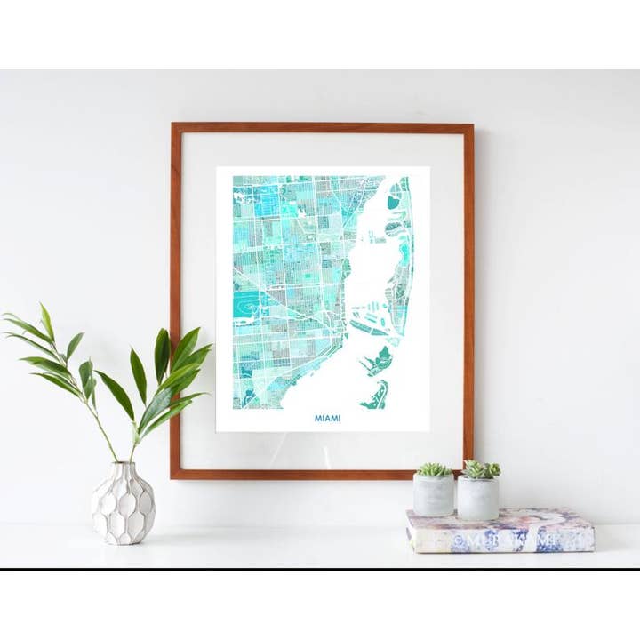 Juanita's Adventures - Wholesale Art Print - Juanitas Miami Map Print2