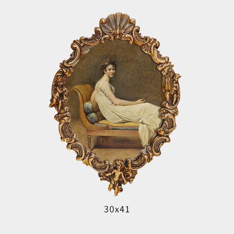 Brown Madame Recamier Round Vintage Decorative Painting W1580 for wholesale on Faire2