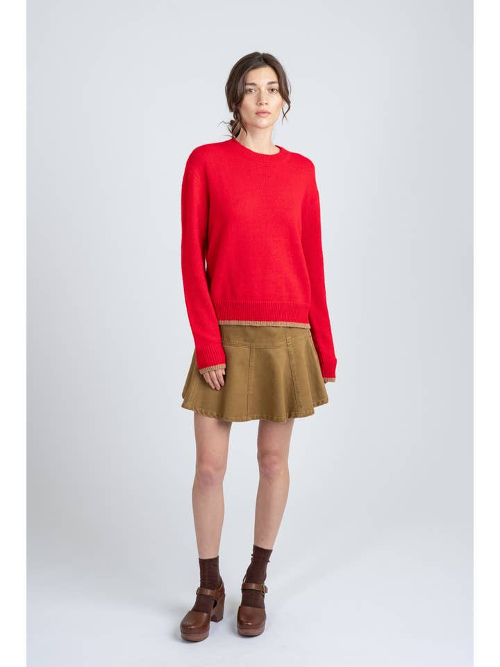 RED CREWNECK SWEATER for wholesale on Faire