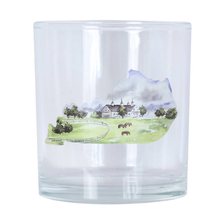 Kentucky Horse Farm Rocks Glass for wholesale by Barrel Down South