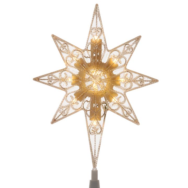 11 in. Tree Top Star with Battery Operated Warm White LED Lights for wholesale by National Tree Company