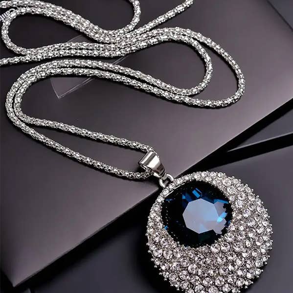 Jewelry Max - Wholesale Pendant/Charm Necklace - ( F242 ) MULTI CRYSTAL PENDANT NECKLACE0