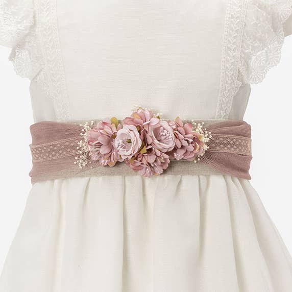 Tulle sash belt with Kenya headpiece for wholesale by Siena Hair Accessories