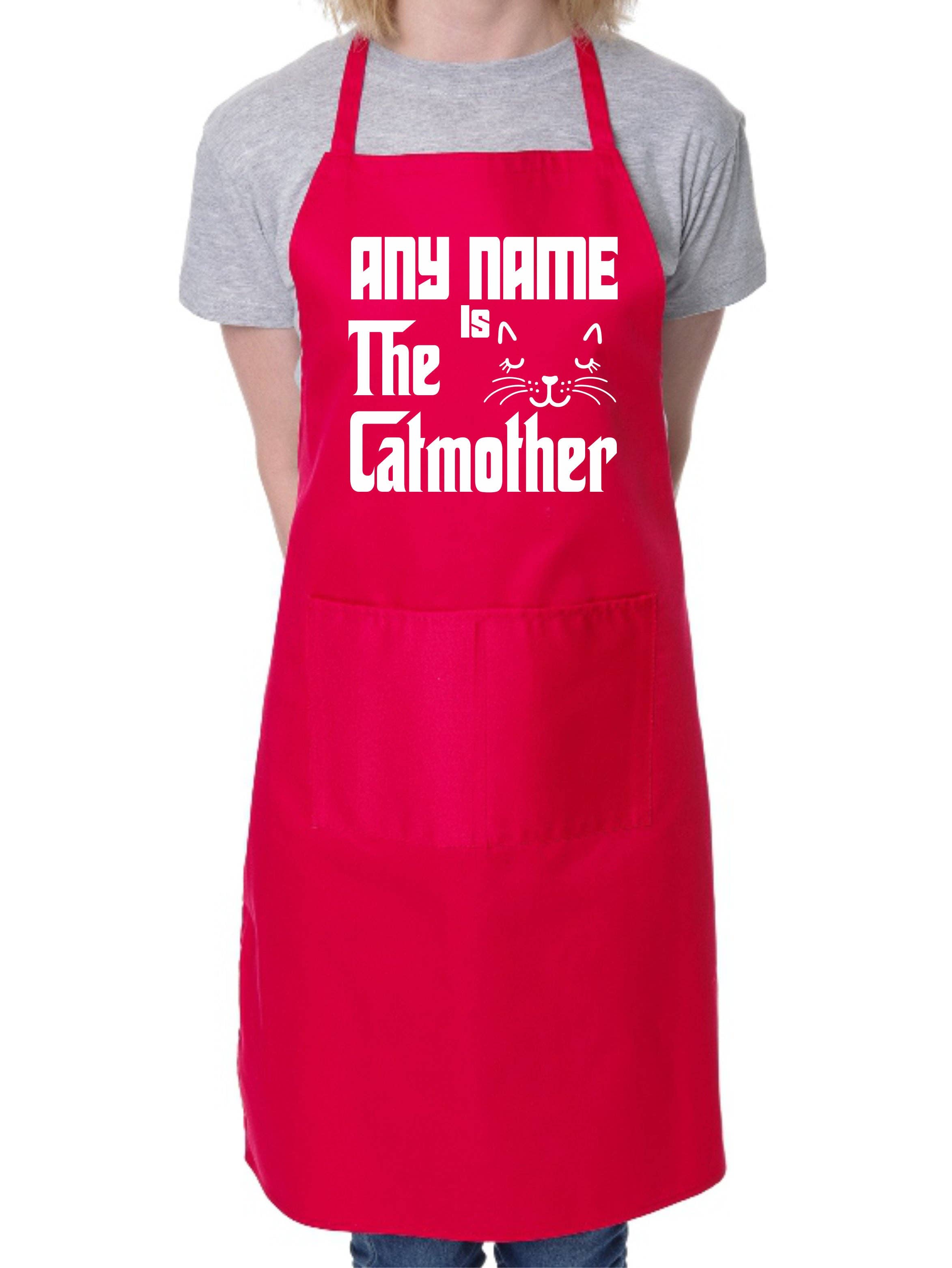 Print4U – wholesale Apron – The Catmother Apron Any Name Pet Lover Gift Personalised BBQ Cat Lover3